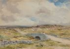 FIGURE ON HORSEBACK ON A DARTMOOR ROAD by Wycliffe Egginton RI RCA at Ross's Online Art Auctions