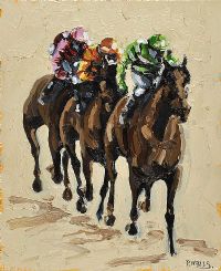 THREE HORSE RACE by Paul Walls RUA at Ross's Online Art Auctions
