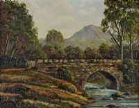 THE OLD BRIDGE, TOLLYMORE by Derek Harkness at Ross's Online Art Auctions