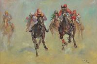 ON THE FINAL TURN by Vittorio Cirefice at Ross's Online Art Auctions