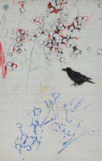 BLACKBIRD AND FLOWERS by Tom Carr HRHA HRUA at Ross's Online Art Auctions