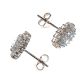 9CT WHITE GOLD AQUAMARINE AND DIAMOND CLUSTER EARRINGS at Ross's Online Art Auctions