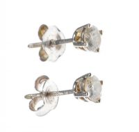 10CT WHITE GOLD AND DIAMOND STUD EARRINGS at Ross's Online Art Auctions