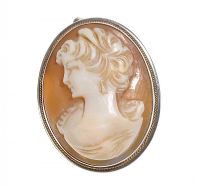 SILVER AND CAMEO BROOCH/PENDANT at Ross's Online Art Auctions