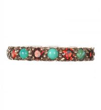 ANTIQUE 9CT GOLD TURQUOISE AND GARNET RING at Ross's Online Art Auctions