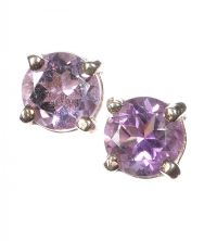 SILVER AMETHYST STUD EARRINGS at Ross's Online Art Auctions