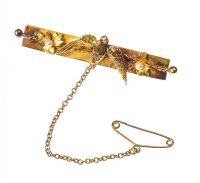 15CT GOLD AND SEED PEARL BAR BROOCH at Ross's Online Art Auctions