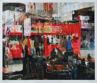 CAFE WINDOW, LEICESTER SQUARE, LONDON by Colin Davidson RUA at Ross's Online Art Auctions