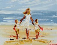 ON THE BEACH by Louise Mansfield at Ross's Online Art Auctions