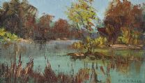 REEDS BY THE RIVER by Ben Walker at Ross's Online Art Auctions
