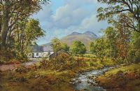COTTAGE IN THE MOURNES by Denis Thornton at Ross's Online Art Auctions
