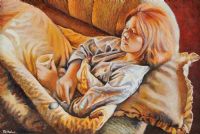 GIRL RESTING by Pat Maher at Ross's Online Art Auctions