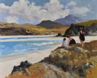 PICNIC IN DONEGAL by Hugh McIlfatrick at Ross's Online Art Auctions