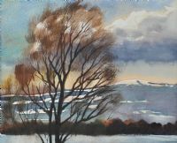 TREE & WINTER LANDSCAPE by Vernon Carter at Ross's Online Art Auctions