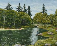 THE BALLYNAHINCH RIVER, CONNEMARA by John De Chastelain at Ross's Online Art Auctions