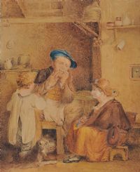 FAMILY INTERIOR by Irish School at Ross's Online Art Auctions