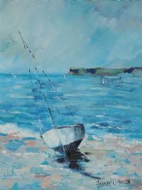 BEACHED BOAT, BALLYCASTLE by Hannah O'Hanlon at Ross's Online Art Auctions