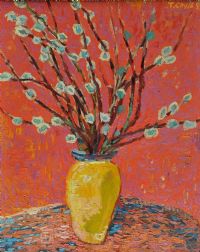 YELLOW VASE & FLOWERS by Terence Coyle at Ross's Online Art Auctions