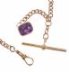 9CT GOLD ALBERT CHAIN WITH A 15CT GOLD T-BAR AND AMETHYST SEAL at Ross's Online Art Auctions