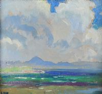 LOUGH & DISTANT MOUNTAINS by Letitia Marion Hamilton RHA at Ross's Online Art Auctions