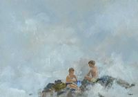 BOYS BATHING by Tom Kerr at Ross's Online Art Auctions