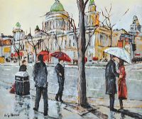 WET DAY, THE CITY HALL, BELFAST by Holly Hanson at Ross's Online Art Auctions
