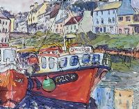 ROUNDSTONE FROM THE QUAY by Rosemary Carr at Ross's Online Art Auctions