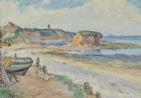 FORESHORE WITH ROWING BOAT by English School at Ross's Online Art Auctions