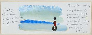 FIGURE IN A LANDSCAPE (CHRISTMAS CARD) by Daniel O'Neill at Ross's Online Art Auctions