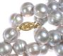 STRING OF NATURAL GREY FRESHWATER PEARLS WITH 14CT GOLD CLASP at Ross's Online Art Auctions