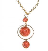 KARA ROSS DESIGNER METAL AND GLASS PENDANT AND CHAIN at Ross's Online Art Auctions