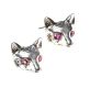 STERLING SILVER AND RUBY FOX EARRINGS at Ross's Online Art Auctions