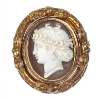 9CT GOLD CAMEO MOURNING BROOCH at Ross's Online Art Auctions