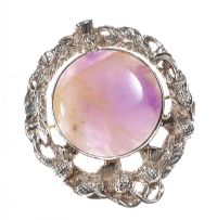 STERLING SILVER AND AGATE BROOCH at Ross's Online Art Auctions