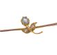 9CT GOLD BLUE TOPAZ AND SEED PEARL BAR BROOCH at Ross's Online Art Auctions