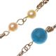 9CT ROSE GOLD TURQUOISE AND PEARL NECKLACE at Ross's Online Art Auctions