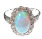 18CT WHITE GOLD AND PLATINUM OPAL AND DIAMOND RING at Ross's Online Art Auctions