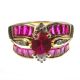 10CT GOLD RUBY AND DIAMOND CLUSTER RING at Ross's Online Art Auctions
