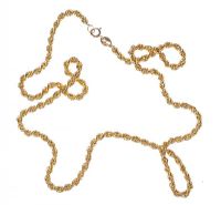 9CT GOLD ROPE CHAIN at Ross's Online Art Auctions