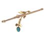 9CT GOLD TURQUOISE AND PEARL BAR BROOCH at Ross's Online Art Auctions