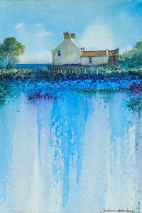 COTTAGES BY THE LAKE by Dennis Orme Shaw at Ross's Online Art Auctions