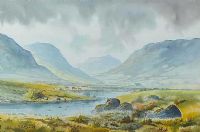 CATTLE WATERING IN THE MOURNES by Robert B. Higgins at Ross's Online Art Auctions