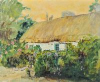 THATCHED COTTAGE, IRELAND by David Bond Walker RUA at Ross's Online Art Auctions