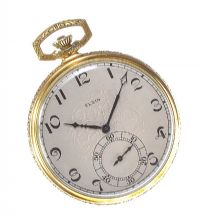 ELGIN GOLD PLATED FOB WATCH at Ross's Online Art Auctions
