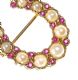 9CT GOLD RUBY AND PEARL BROOCH at Ross's Online Art Auctions