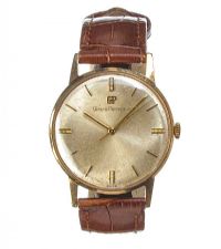 GIRARD-PERREGAUX 9CT GOLD AND LEATHER GENT'S WRIST WATCH at Ross's Online Art Auctions