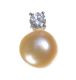 STERLING SILVER CUBIC ZIRCONIA AND NATURAL PEARL EARRINGS at Ross's Online Art Auctions