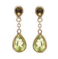 9CT GOLD PERIDOT EARRINGS at Ross's Online Art Auctions