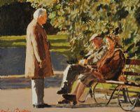 IN BOTANIC GARDENS by Rowland Davidson at Ross's Online Art Auctions