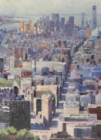 WHERE BROADWAY MEETS 5TH AVENUE by Colin H. Davidson at Ross's Online Art Auctions